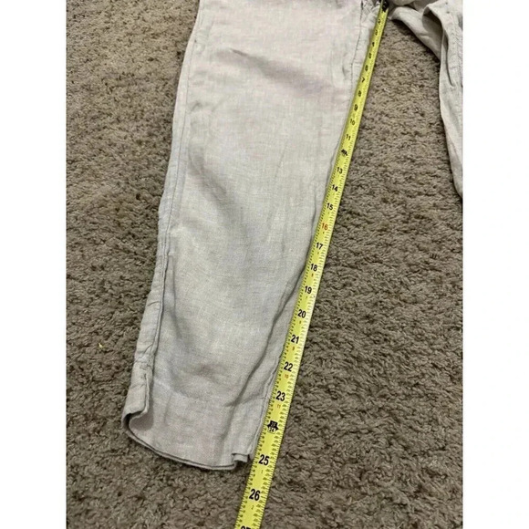 CHICO’s Women’s 100% Linen Trousers Pants Size 1R Or 8/10 Light Comfy Travel - Picture 7 of 7